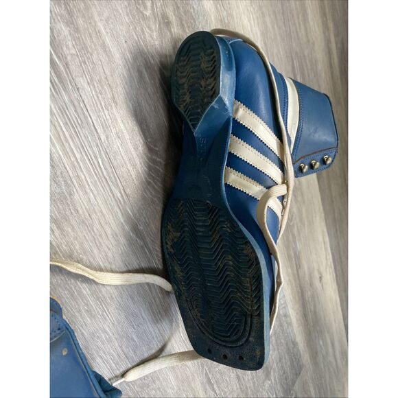 Vintage Adidas St. Moritz Ski Boot Blue White Trefoil Logo 1970s 1980s Rare SZ 9